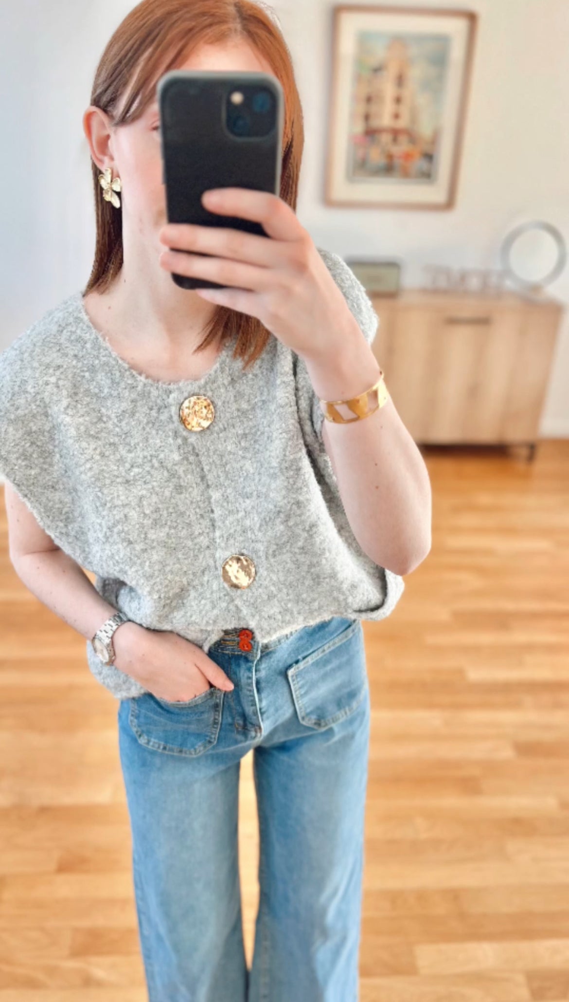 Gilet sans manches avec boutons