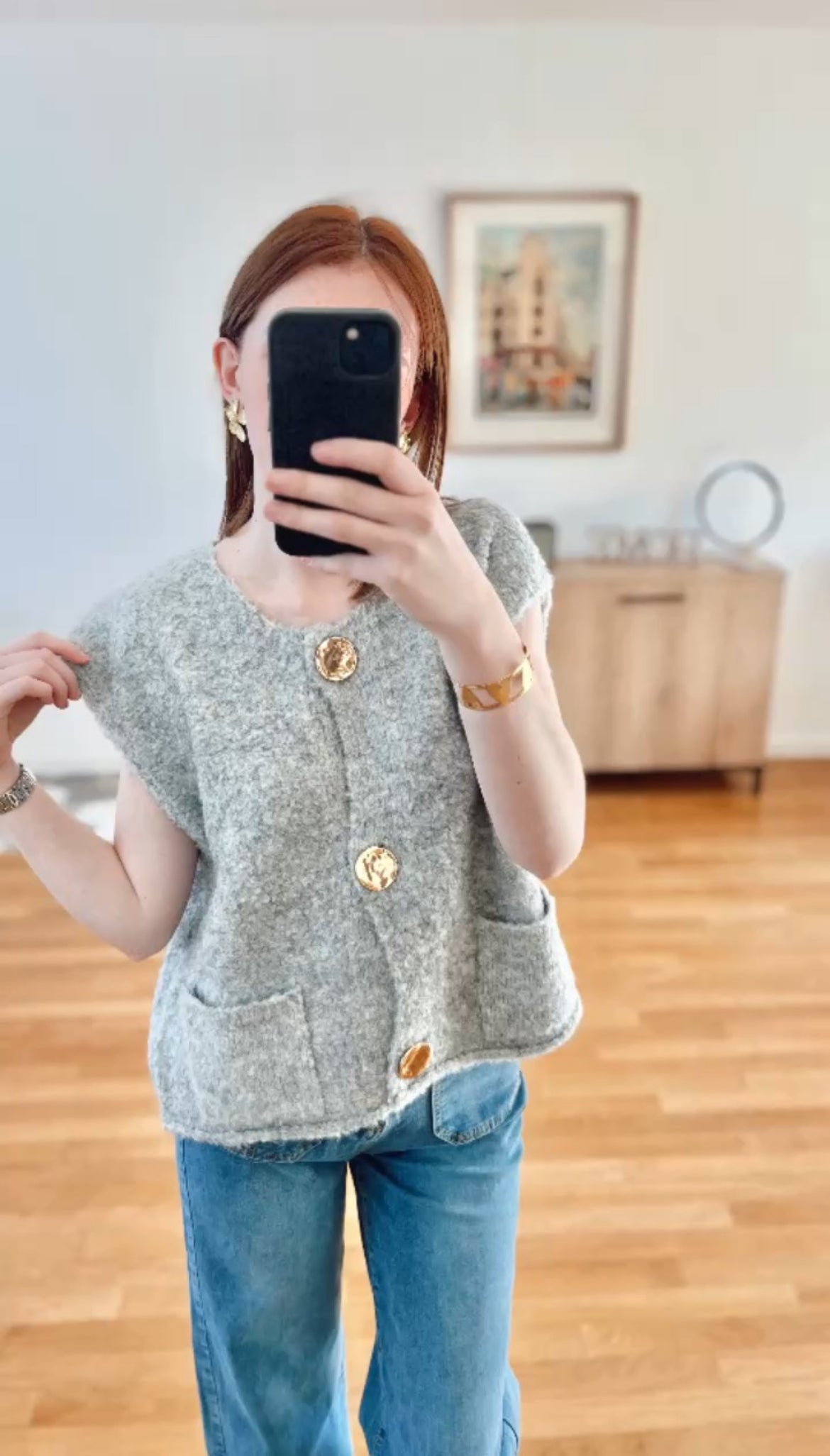 Gilet sans manches avec boutons