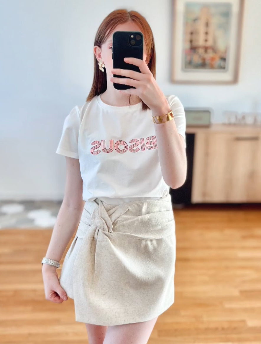 Jupe short en lin