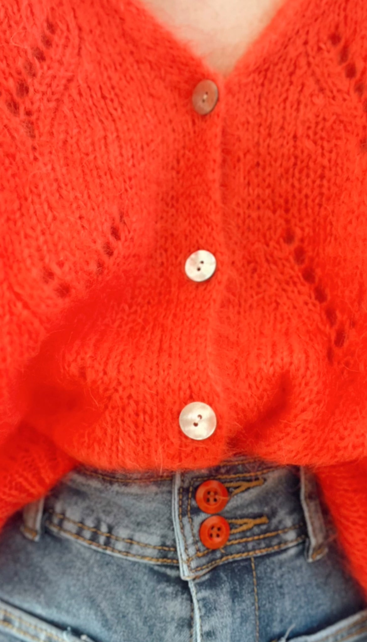 Cardigan corail